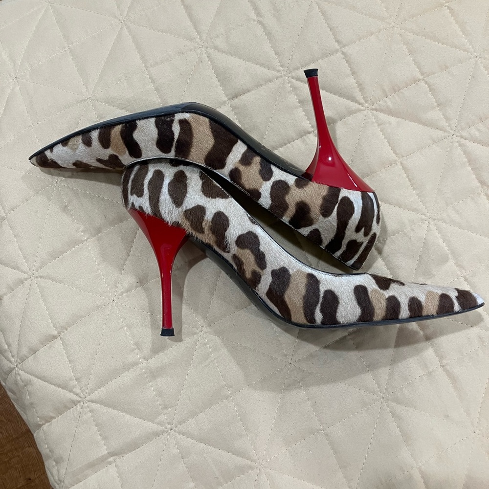 Giuseppe Zanotti Leopard Print Heels with Red Stiletto